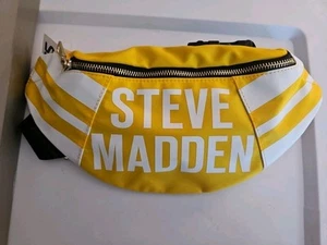 Steve Madden Bauchtasche Umhängetasche Gürteltasche Steve Madden Logo Gelb Neu mit Etikett - Bild 1 von 6