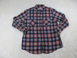 Camisa Edición Americana Para Hombre Grande Azul Abotonada Franela Manga Larga Exterior* - Imagen 1 de 12