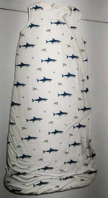 Kyte Baby Sleep Sack Bamboo White/ Blue Sharks Size 6-18 M - Image 1 of 4
