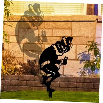 Letrero de patio de Navidad al aire libre decoraciones Navidad decoración de patio de metal negro para  Foto 1 de 4