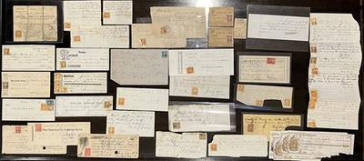 1st ISSUE INTERNAL REVENUE STAMPS on 30 DOCUMENTS BILLHEAD RECEIPTS 1860-1870s - Image 1 of 4