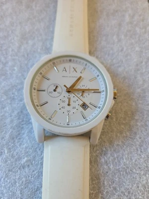 Reloj cronógrafo Armani Exchange AX1325 para hombre esfera analógica de silicona blanca 8,25" Foto 1 de 4