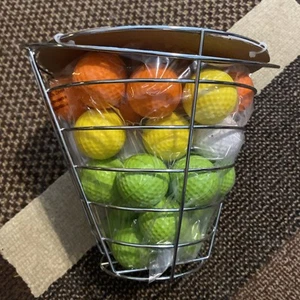 Foam Practice Golf Balls 42 Multi-Colored Balls Durable Metal Range Bucket NOS - Picture 1 of 4