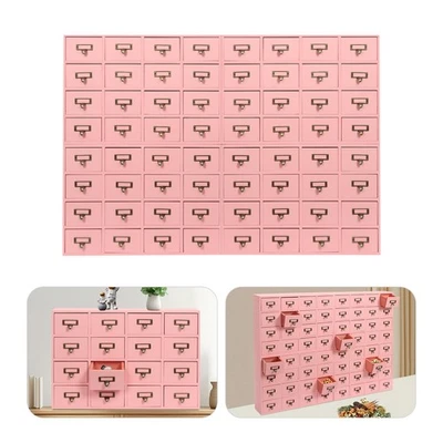 4pcs Desk Drawer Organizer Wooden Vintage Apothecary Cabinet with 16 Drawers - Image 1 of 4