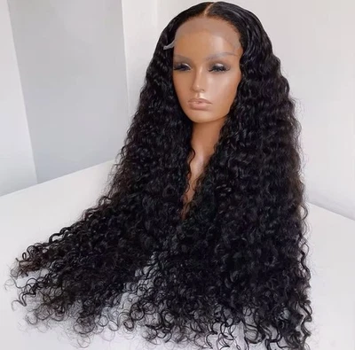 28 inch 13x4 Lace Frontal Wig for Women Jerry Curly Wave Human Hair Wigs  - Image 1 of 4