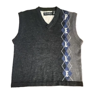 Pelle Pelle Vintage Marc Buchanan Wool Blend Pullover Vest Spell Out XL 90s Gray - Picture 1 of 10