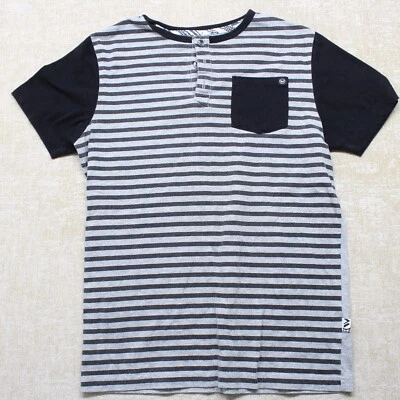 Shaun White Youth Boys T-Shirt Top Large 12-14 Black Gray Striped Short Sleeve - Image 1 of 4