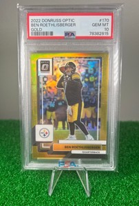 2022 Donruss Optic Gold Prizm Ben Roethlisberger 9/10 PSA 10 GEM MT Pop 2 