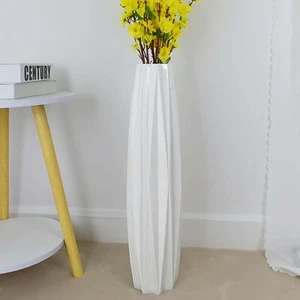 White Floor Ceramic Vase 28 Inches Tall Flower Holder Decorative Large Vases ... - Picture 1 of 8