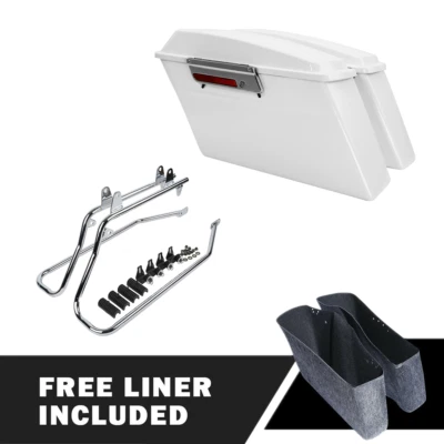 Hard Saddlebags + Conversion Bracket Fit For Harley Davidson Softail 1984-2017 - Image 1 of 4