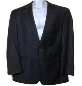 Lauren Ralph Lauren Mens Blazer 44R Navy Pinstripe Wool Blend Vented 2 Button - Picture 1 of 7