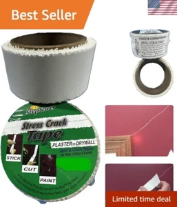 Self-Adhesive Stress Crack Tape 50' x 2'' - Effortless Wall Repair Solution - Picture 1 of 10