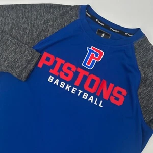 Detroit Pistons Shirt Men's Medium Blue Fanatics NBA Basketball Sports Crew Neck - Picture 1 of 8
