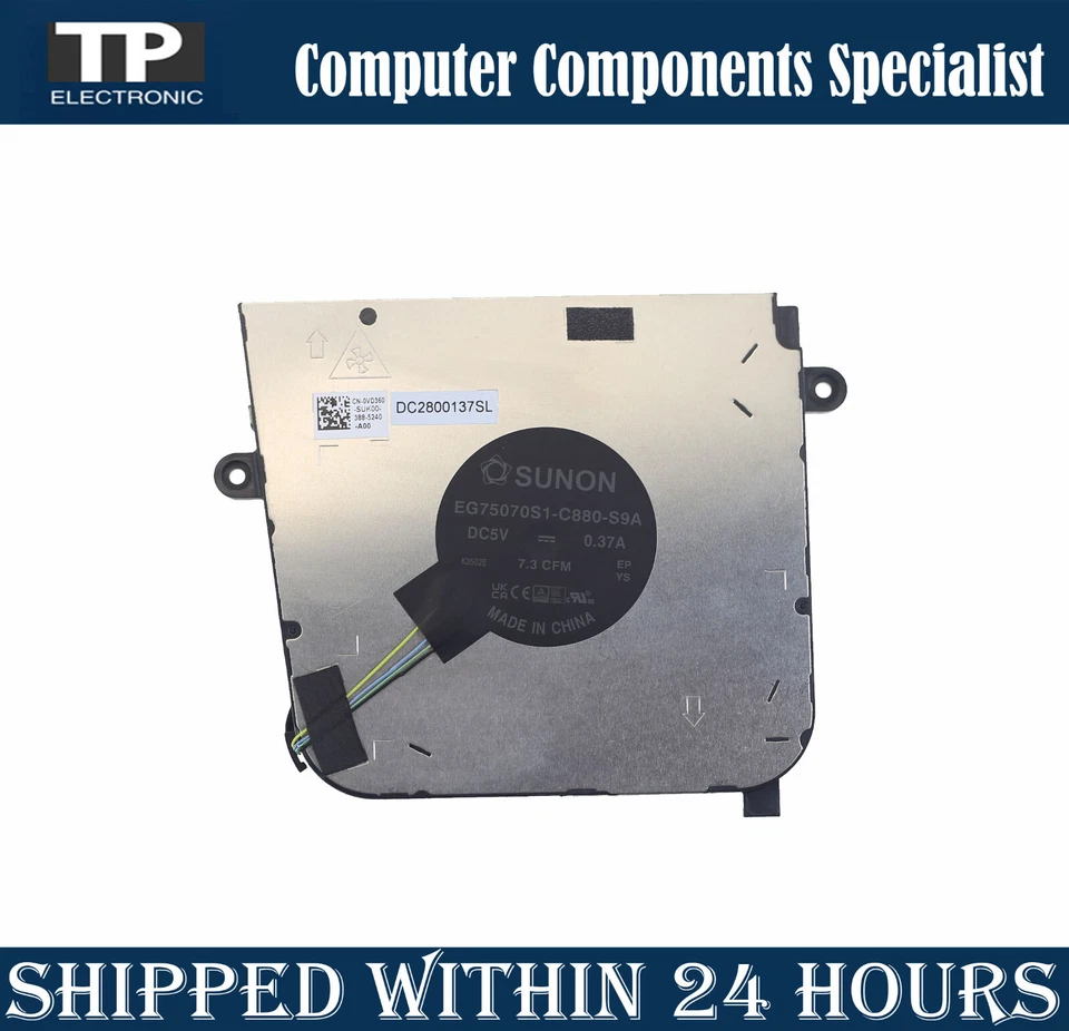 Loptap CPU Cooling Fan EG75070S1-C880-S9A 0VD360 DC2800137SL - Image 1 of 2
