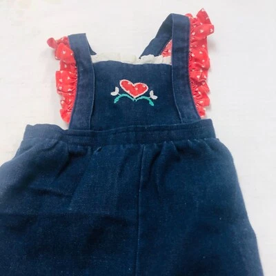 Mono vintage Health Tex 18 meses con corazón, lindo conjunto para niños pequeños BIN Q Foto 1 de 4