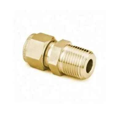 1" Tube x 1" MNPT Brass Male Connector Fitting Dk-Lok DMC-16-16N-B - Image 1 of 3