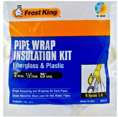 Thermwell, 2 Pack, Frost King, 3  X 1/2  X 25' Roll, Fiberglass Pipe Insulation  • 11.22£