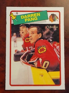 1988-89 O-Pee-Chee OPC Darren Pang #51 novato radiocontrol Chicago Blackhawks casi nuevo  - Imagen 1 de 6
