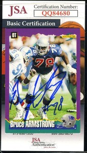 Bruce Armstrong JSA Coa Signed 1994 Score Autograph