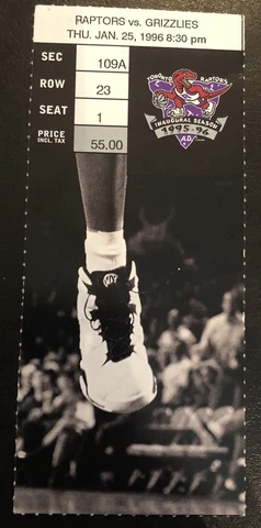 Toronto Raptors inaugural season ticket stub Cover