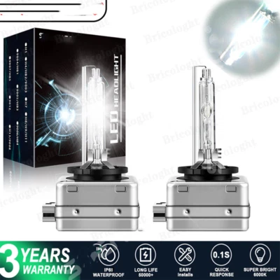 2PCS NEW D3S 66340 6000K WHITE BRIGHT 35W HID XENON LIGHT BULBS SET HEADLIGHTS - Image 1 of 4