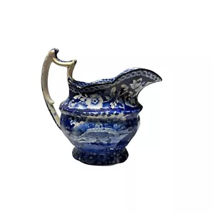 Crema perlaware storica blu scuro britannico Staffordshire circa 1820 - Foto 1 di 12
