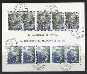 MONACO 1978 EUROPA CEPT, SHEET OF 5 SETS, Scott 1114a, VERY FINE USED FIRST DAY - Bild 1 von 1