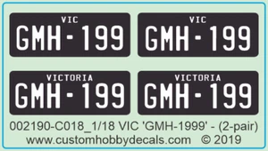 Number Plates - CUSTOM - (scale models only) - Multiple Scales - Water & Vinyl - Picture 1 of 1