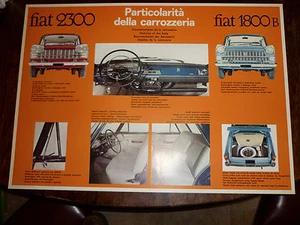 Fiat 2300 1800B dettagli carrozzeria/carrozzeria - poster originale concessionario ufficiale - Foto 1 di 1