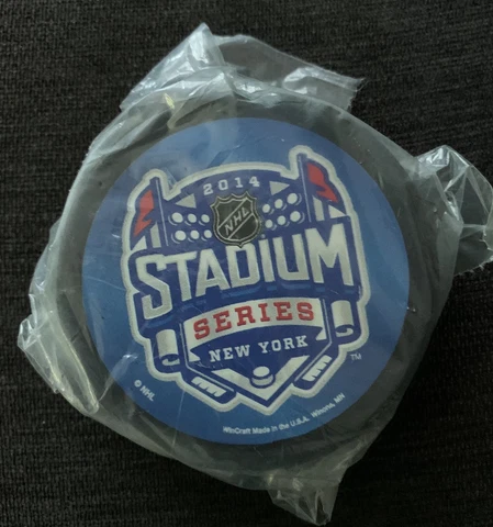 NHL STADIUM SERIES HOCKEY PUCK YANKEE STADIUM NY RANGERS ISLANDER NJ DEVILS 2014 Cover