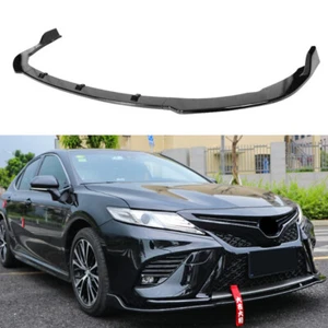 Auto Front Bumper Spoiler Splitter Lip Gloss Black For Toyota Camry SE XSE 18-20 - Picture 1 of 11