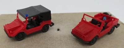 Lotto 2 Roco Ho 1/87 Auto Unione DKW Munga Stile Jeep Pompieri Incompleti N - Immagine 1 di 4