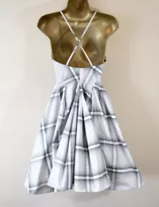 VIVIENNE WESTWOOD Tartan Bustle Back Dress UK 8 Backless Fit Flare Wedding Races - Picture 1 of 7