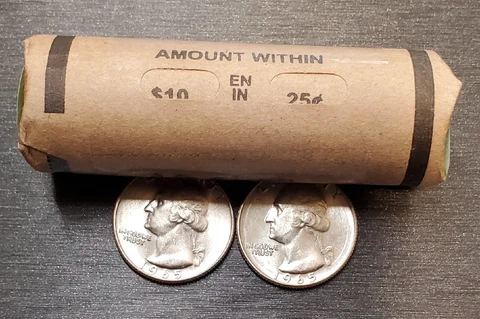 RARE LOT/ORIGINAL ROLL OF 40 GEM UNCIRCULATED 1965 QUARTERS NON-SMS BEAUTIES🤩 Cover