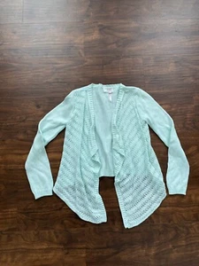 Matilda Jane 435 Hello Lovely Gilded Girl Cardigan Sweater Size 10 Aqua - Picture 1 of 6