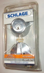 Schlage Light Commercial Cylinder Deadbolt Satin Chrome BR262CS V 4 MakeAnOffer - Picture 1 of 4