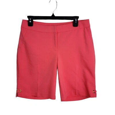 Pantalones Cortos RAFAELLA CURVY TALLA 6 Coral 9" Entrepierna Cremallera FRONTAL PLANO Elastizados Foto 1 de 4