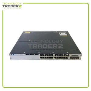 WS-C3750X-24P-S V06 Cisco 3750X PoE+ 24 Port Ethernet Switch W/ 1x C3KX-NM-1G - Picture 1 of 2