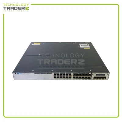 WS-C3750X-24P-S V06 Cisco 3750X PoE+ 24 Port Ethernet Switch W/ 1x C3KX-NM-1G - Image 1 of 2