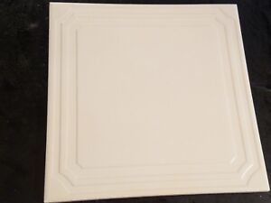 (1 EACH) Gloss White "Picture Frame" Square Ceramic Florida Tile 8" X 8"