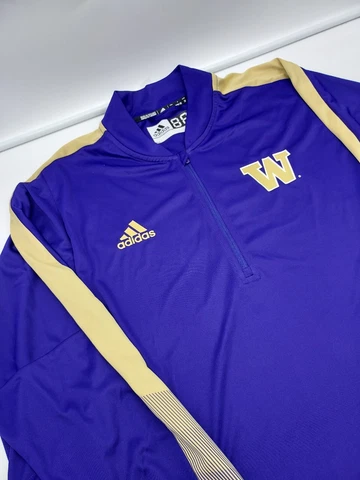 Washington Huskies Adidas 1/4 Zip Jacket Pullover Shirt Men’s 2XL Football Cover