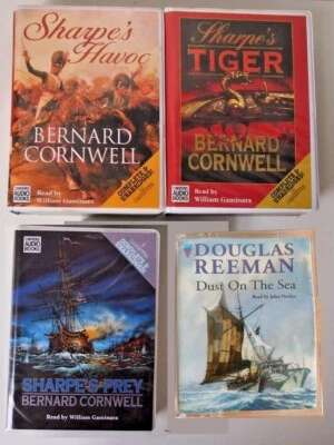 Bernard Cornwell Cassette Audiobook set Sharpe's Tiger Havoc Prey Douglas Reeman Foto 1 de 4