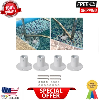 Aluminum Slide Deck Flange w/ Flange Bolt For Inground Swimming Pools 4 pcs - Image 1 of 4