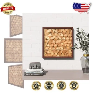 Rustic 18" x 18" Wooden Wall Art - Unique Natural Grain Decor for Living Spaces - Picture 1 of 9