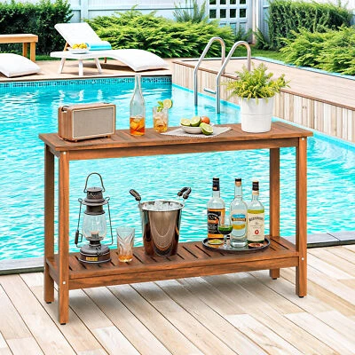 48in Console Table Indoor Outdoor Multifunctional Buffet Bar Storage Organizer - Image 1 of 4