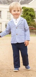 NEW JoJo Maman Bebe Navy Linen Mix Trouser 6- 12 Months I - Picture 1 of 4