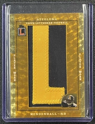 RASHARD MENDENHALL 2008 TOPPS LETTERMAN ROOKIE LETTER L PATCH SUPERFRACTOR 1/1 - Image 1 of 2