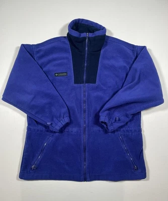 Chaqueta Columbia para mujer mediana púrpura azul cremallera completa polar bolsillos con cremallera exterior Foto 1 de 4