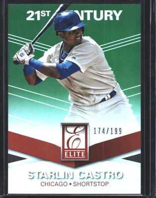 Starlin Castro 2015 Panini Elite 21st Century Green Chicago Cubs #/199 Foto 1 de 2