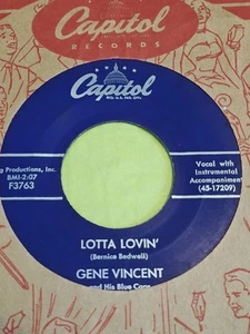 Gene Vincent - Lotta Lovin'/Wear My Ring 45. - *1957* Capitol Records# F3763 - Picture 1 of 2